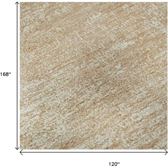 Coral And Ivory Abstract Washable Area Rug With UV Protection Photo 9