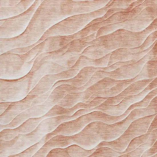 Coral And Ivory Abstract Washable Area Rug With UV Protection Photo 2