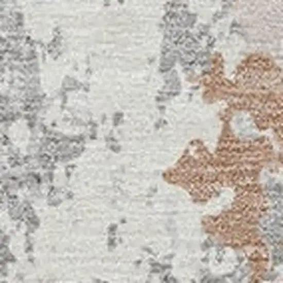 Coral And Ivory Abstract Washable Indoor Outdoor Area Rug Photo 3