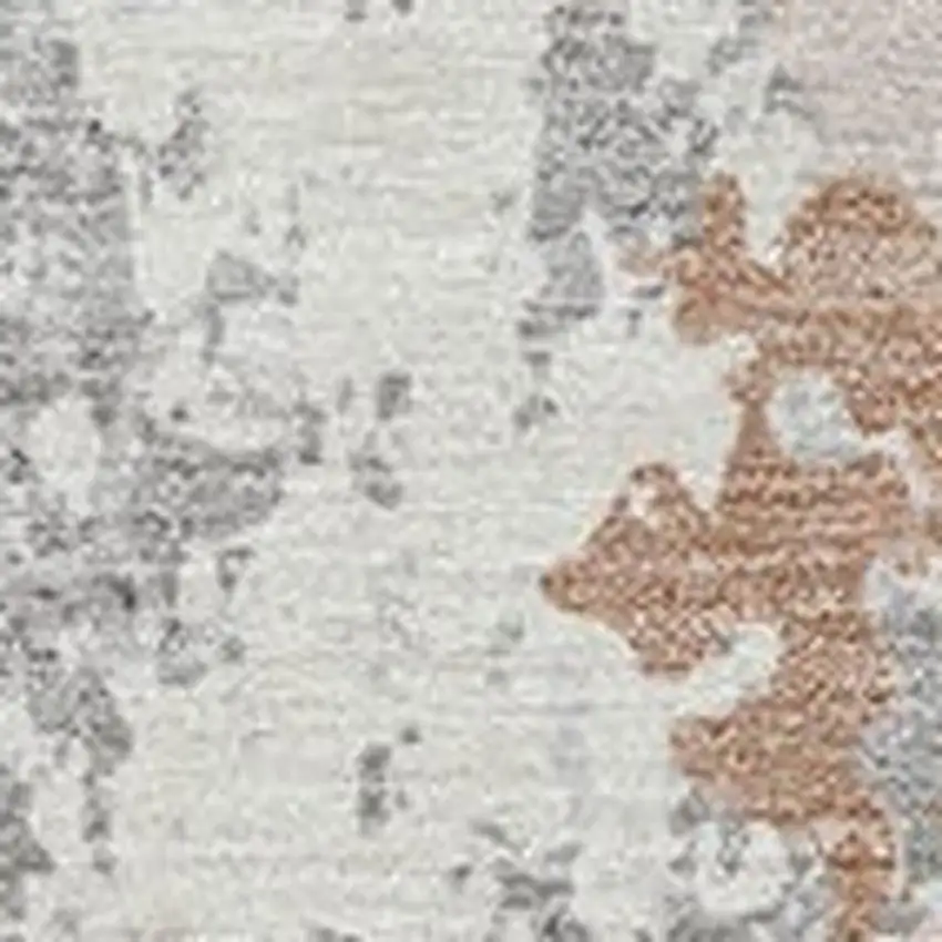 Coral And Ivory Abstract Washable Indoor Outdoor Area Rug Photo 3