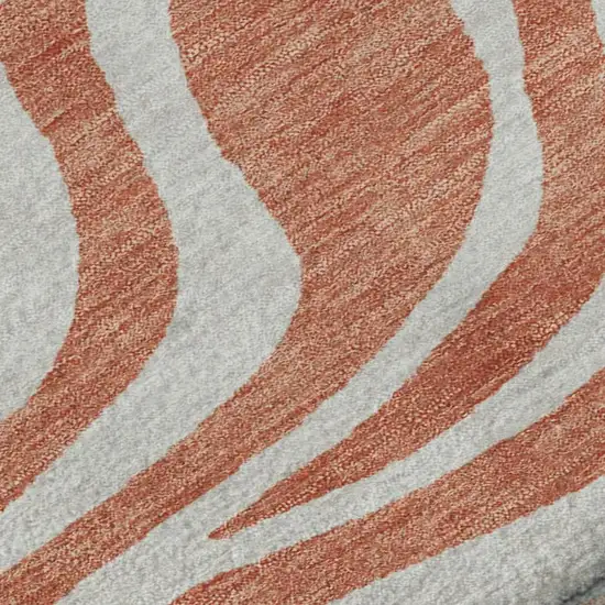 Coral And Ivory Animal Print Washable Area Rug With UV Protection Photo 7