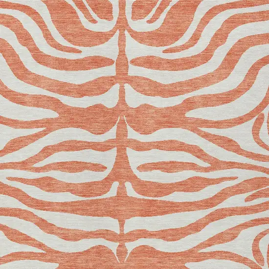Coral And Ivory Animal Print Washable Indoor Outdoor Area Rug Photo 6