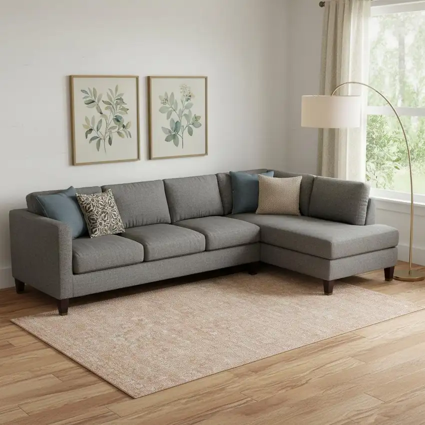 Coral And Ivory Floral Washable Area Rug With UV Protection Photo 1