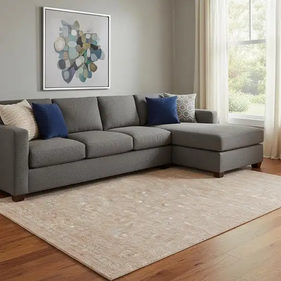 Coral And Ivory Floral Washable Area Rug With UV Protection Photo 1