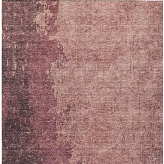 Coral And Mauve Abstract Washable Indoor Outdoor Area Rug Photo 1