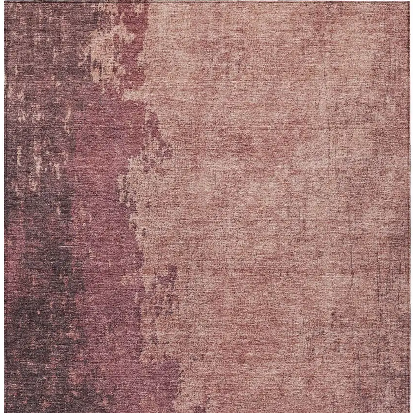 Coral And Mauve Abstract Washable Indoor Outdoor Area Rug Photo 1