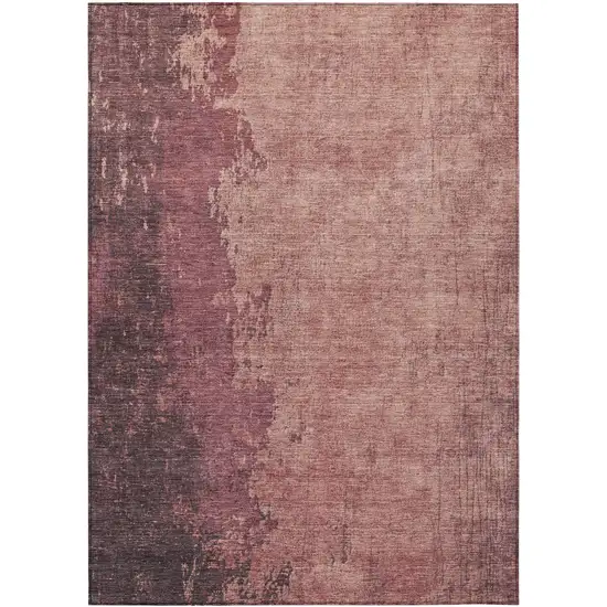 Coral And Mauve Abstract Washable Indoor Outdoor Area Rug Photo 2