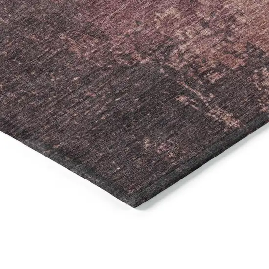Coral And Mauve Abstract Washable Indoor Outdoor Area Rug Photo 9