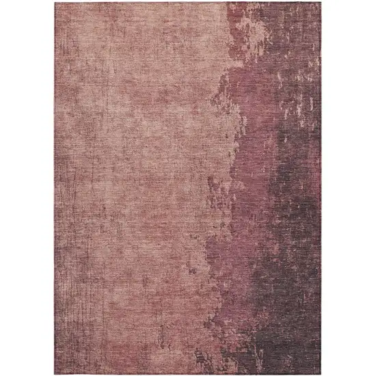 Coral And Mauve Abstract Washable Indoor Outdoor Area Rug Photo 8