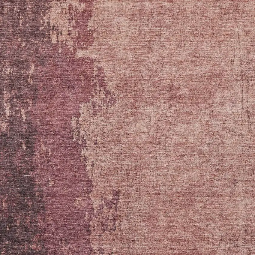 Coral And Mauve Abstract Washable Indoor Outdoor Area Rug Photo 1