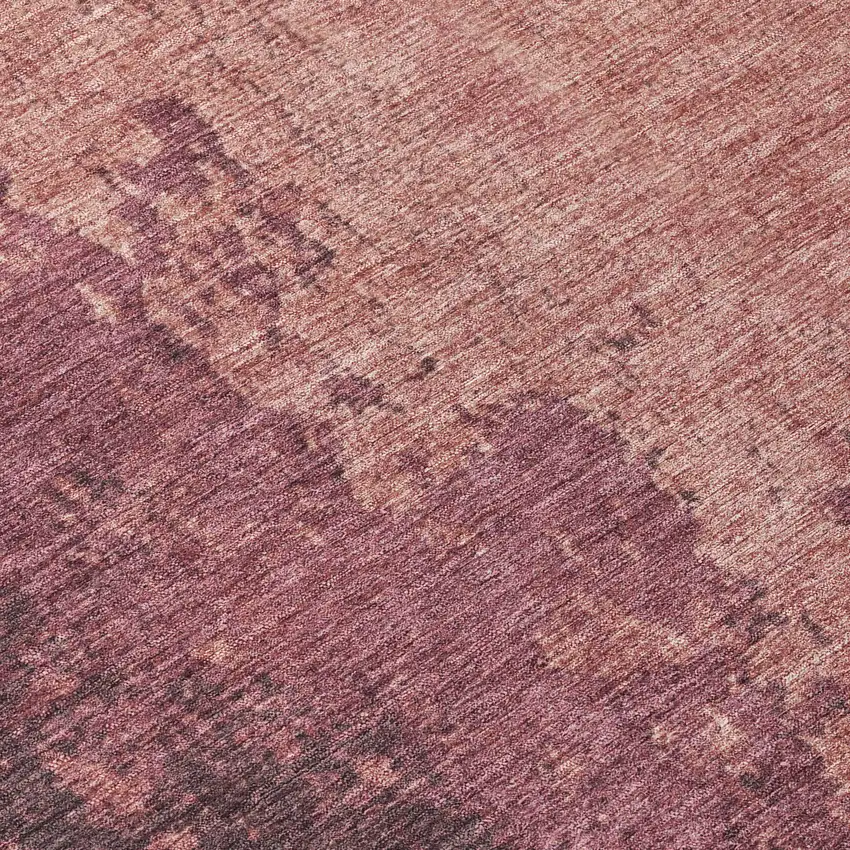 Coral And Mauve Abstract Washable Indoor Outdoor Area Rug Photo 8