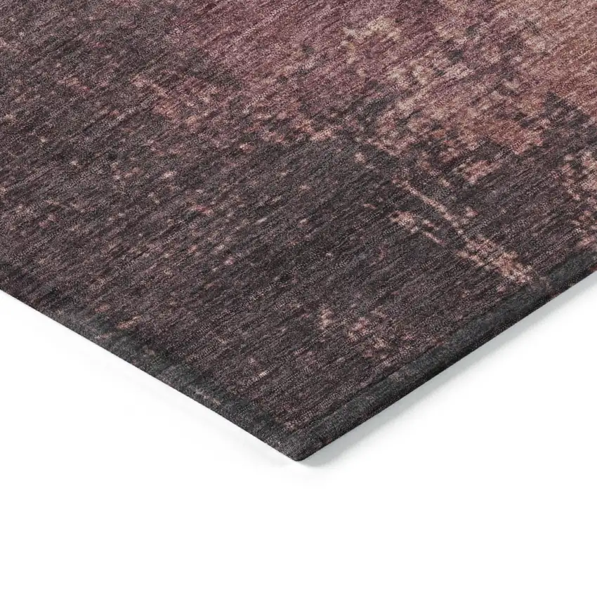 Coral And Mauve Abstract Washable Indoor Outdoor Area Rug Photo 7