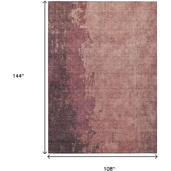 Coral And Mauve Abstract Washable Indoor Outdoor Area Rug Photo 9