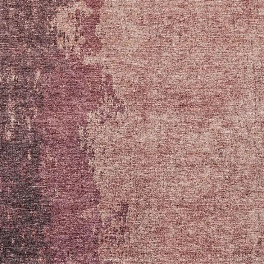 Coral And Mauve Abstract Washable Indoor Outdoor Area Rug Photo 1