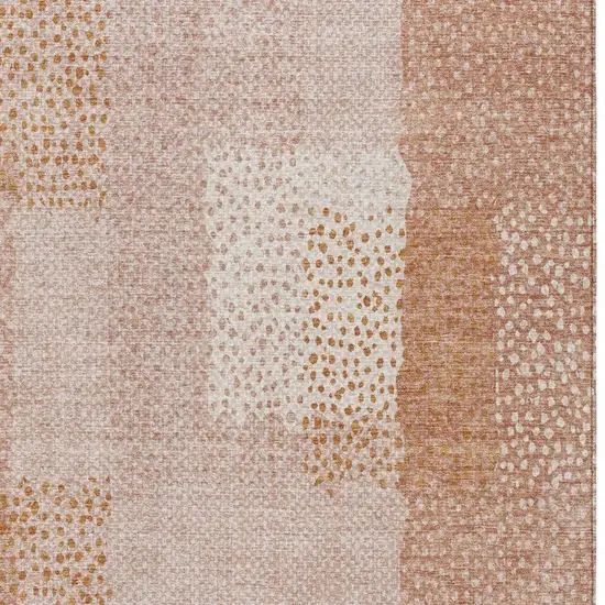 Coral And Orange Abstract Washable Indoor Outdoor Area Rug Photo 6