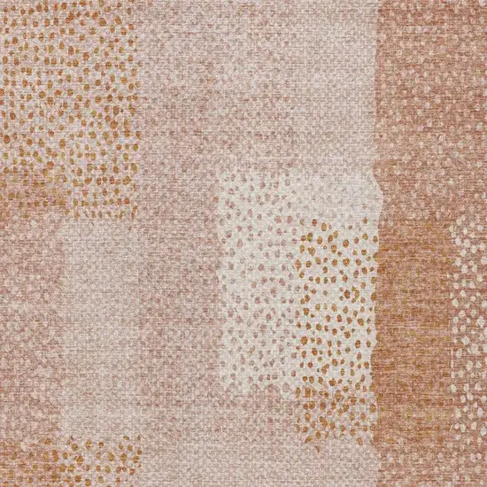 Coral And Orange Abstract Washable Indoor Outdoor Area Rug Photo 8