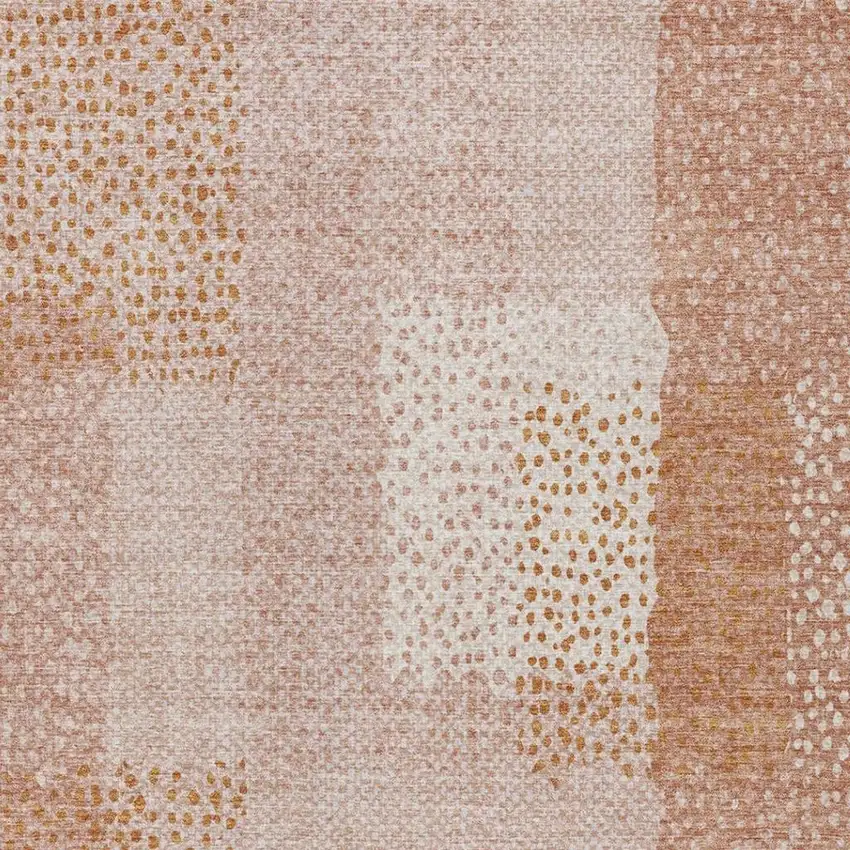 Coral And Orange Abstract Washable Indoor Outdoor Area Rug Photo 8