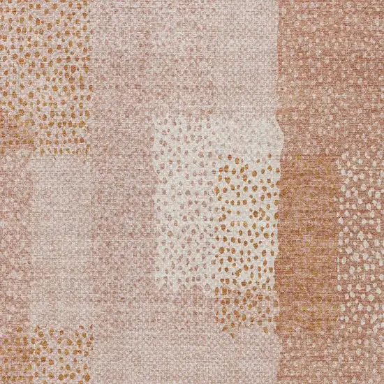 Coral And Orange Abstract Washable Indoor Outdoor Area Rug Photo 5