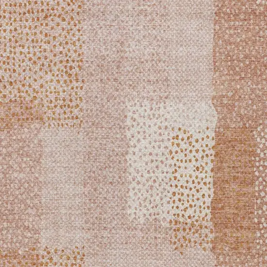 Coral And Orange Abstract Washable Indoor Outdoor Area Rug Photo 6