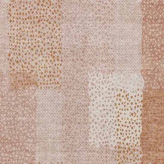 Coral And Orange Abstract Washable Indoor Outdoor Area Rug Photo 4