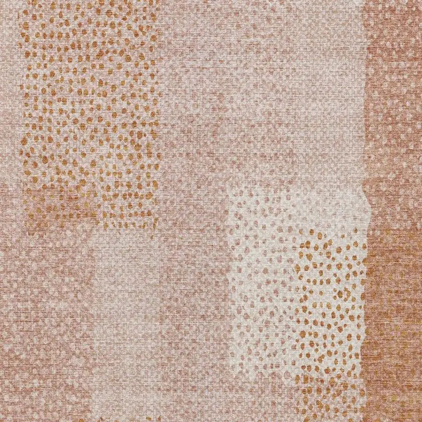 Coral And Orange Abstract Washable Indoor Outdoor Area Rug Photo 4