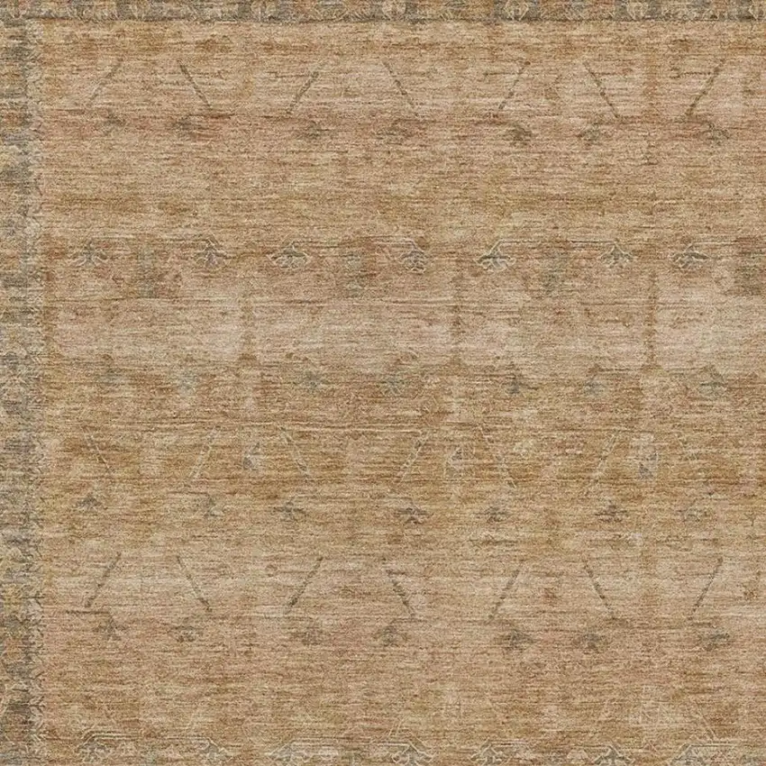 Coral And Orange Tribal Washable Indoor Outdoor Area Rug Photo 3