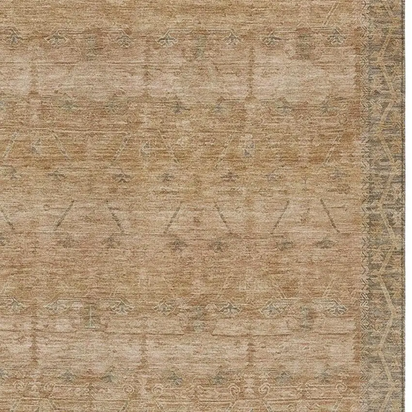 Coral And Orange Tribal Washable Indoor Outdoor Area Rug Photo 3