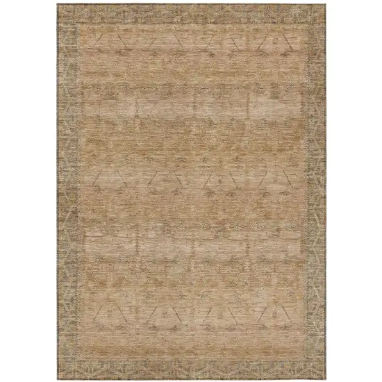 Coral And Orange Tribal Washable Indoor Outdoor Area Rug Photo 2