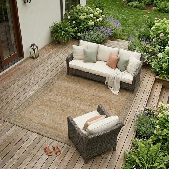 Coral And Orange Tribal Washable Indoor Outdoor Area Rug Photo 1