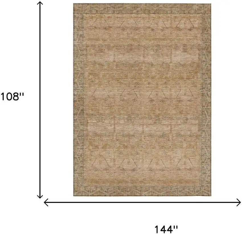 Coral And Orange Tribal Washable Indoor Outdoor Area Rug Photo 7