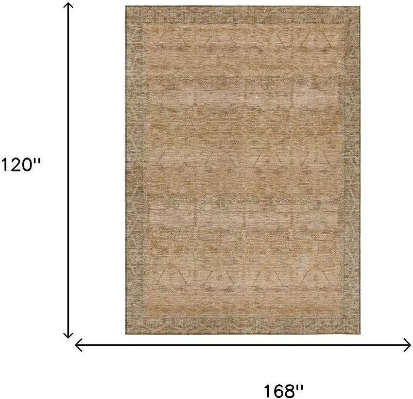 Coral And Orange Tribal Washable Indoor Outdoor Area Rug Photo 7