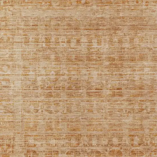 Coral And Peach Abstract Washable Indoor Outdoor Area Rug Photo 4