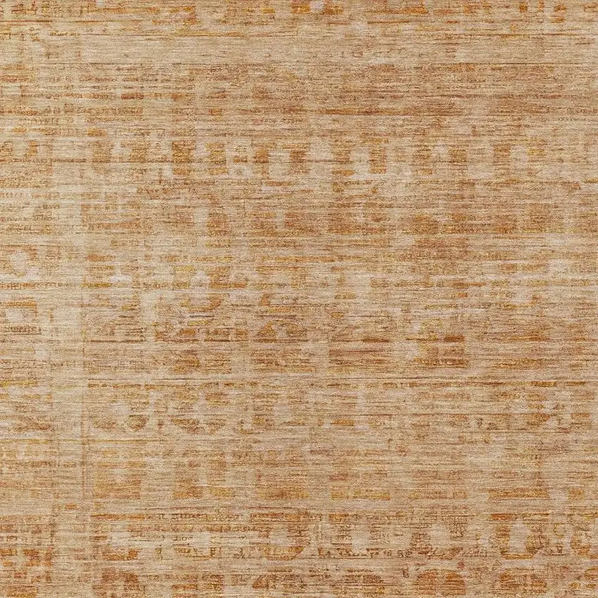 Coral And Peach Abstract Washable Indoor Outdoor Area Rug Photo 4