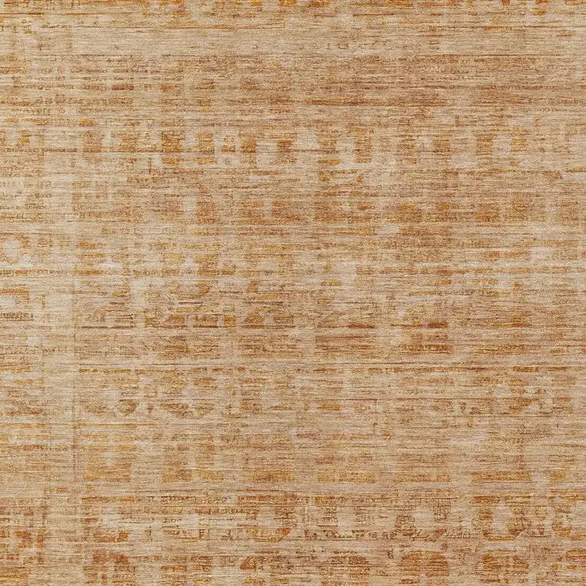 Coral And Peach Abstract Washable Indoor Outdoor Area Rug Photo 4