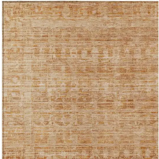 Coral And Peach Abstract Washable Indoor Outdoor Area Rug Photo 4