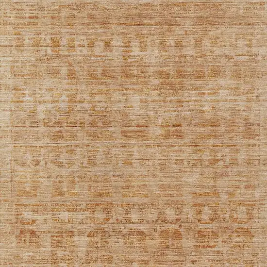 Coral And Peach Abstract Washable Indoor Outdoor Area Rug Photo 4