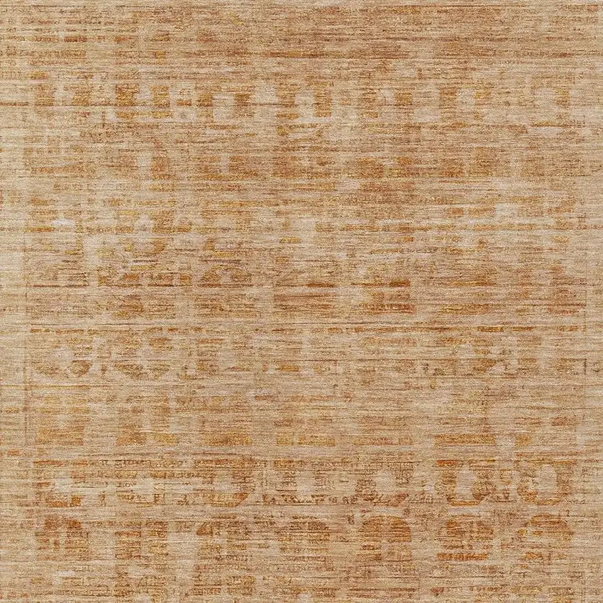 Coral And Peach Abstract Washable Indoor Outdoor Area Rug Photo 4