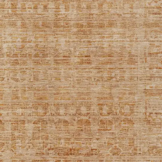 Coral And Peach Abstract Washable Indoor Outdoor Area Rug Photo 4