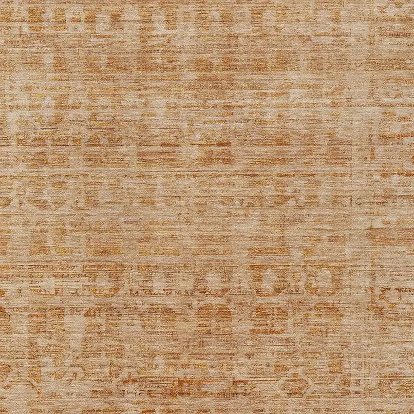 Coral And Peach Abstract Washable Indoor Outdoor Area Rug Photo 4