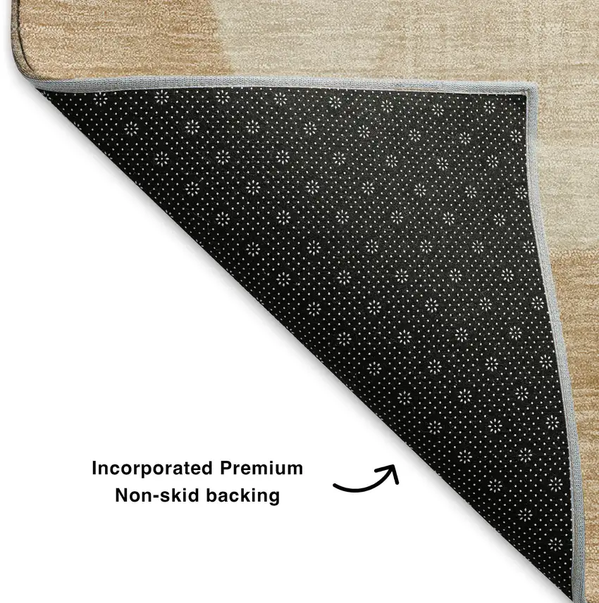 Coral And Peach Geometric Washable Area Rug With UV Protection Photo 6