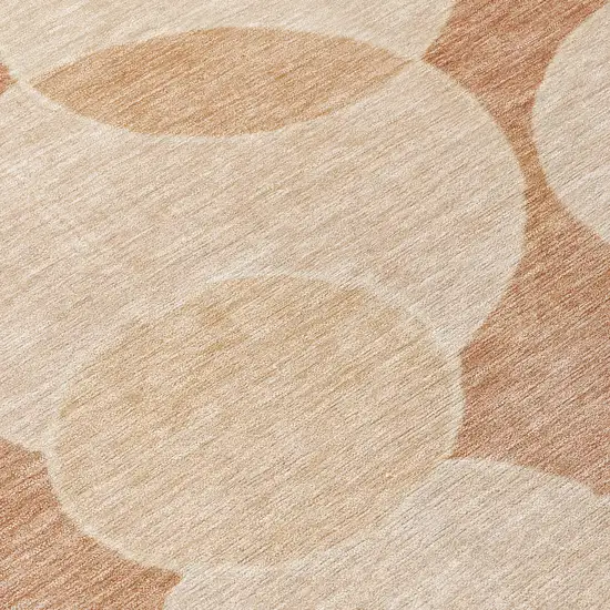 Coral And Peach Geometric Washable Indoor Outdoor Area Rug Photo 8