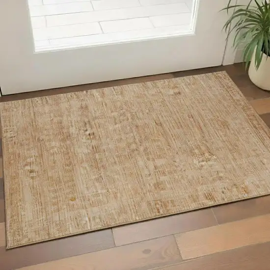 Coral And Peach Oriental Washable Area Rug With UV Protection Photo 2