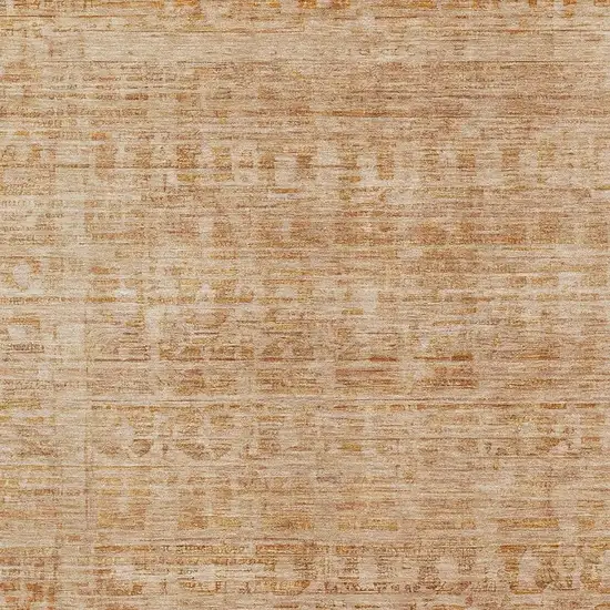 Coral And Peach Oriental Washable Area Rug With UV Protection Photo 2