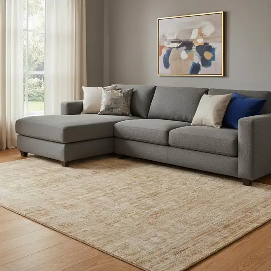 Coral And Peach Oriental Washable Area Rug With UV Protection Photo 2