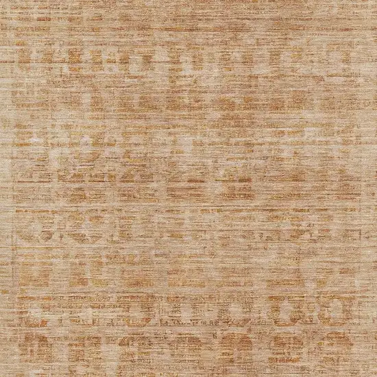 Coral And Peach Oriental Washable Area Rug With UV Protection Photo 2