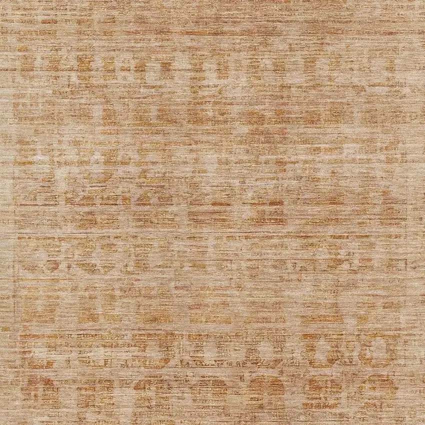 Coral And Peach Oriental Washable Area Rug With UV Protection Photo 2