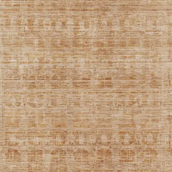 Coral And Peach Oriental Washable Area Rug With UV Protection Photo 2