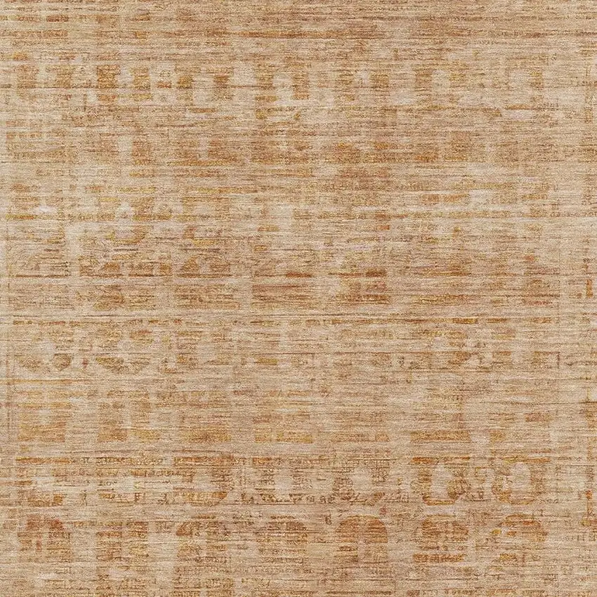 Coral And Peach Oriental Washable Area Rug With UV Protection Photo 2