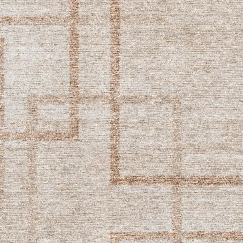 Coral And Rust Geometric Washable Area Rug With UV Protection Photo 3