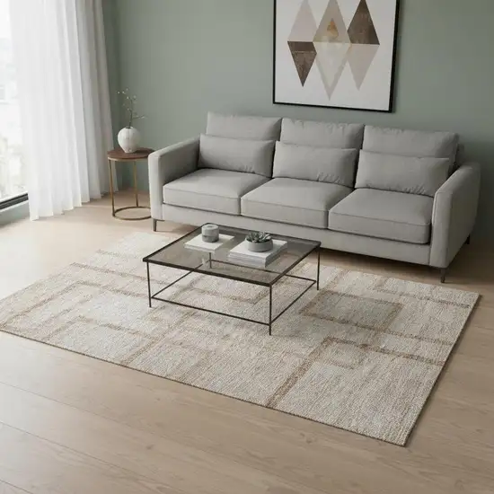 Coral And Rust Geometric Washable Area Rug With UV Protection Photo 2